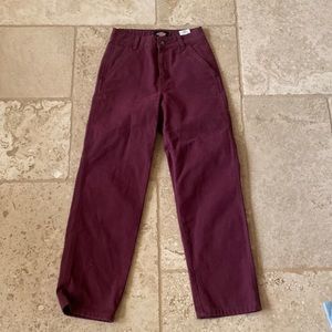 Dickie’s Women's Stonewashed Duck Utility Pants, Stonewashed Grape Wine